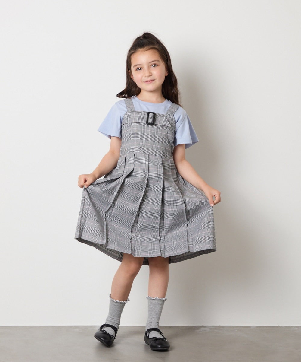 KJKGA20009 a.v.v KIDS(アー・ヴェ・ヴェ) [100-160]【WEB限定/接触冷感】フレアスリーブプチロゴTシャツ ホワイト