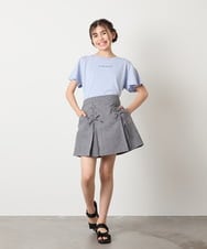 KJKGA20009 a.v.v KIDS(アー・ヴェ・ヴェ) [100-160]【WEB限定/接触冷感】フレアスリーブプチロゴTシャツ ホワイト