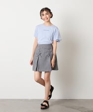 KJKGA20009 a.v.v KIDS(アー・ヴェ・ヴェ) [100-160]【WEB限定/接触冷感】フレアスリーブプチロゴTシャツ ホワイト