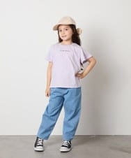 KJKGA20009 a.v.v KIDS(アー・ヴェ・ヴェ) [100-160]【WEB限定/接触冷感】フレアスリーブプチロゴTシャツ ホワイト
