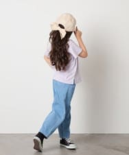 KJKGA20009 a.v.v KIDS(アー・ヴェ・ヴェ) [100-160]【WEB限定/接触冷感】フレアスリーブプチロゴTシャツ ホワイト