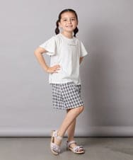 KJKGA20009 a.v.v KIDS(アー・ヴェ・ヴェ) [100-160]【WEB限定/接触冷感】フレアスリーブプチロゴTシャツ ホワイト