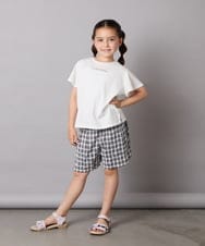 KJKGA20009 a.v.v KIDS(アー・ヴェ・ヴェ) [100-160]【WEB限定/接触冷感】フレアスリーブプチロゴTシャツ ホワイト