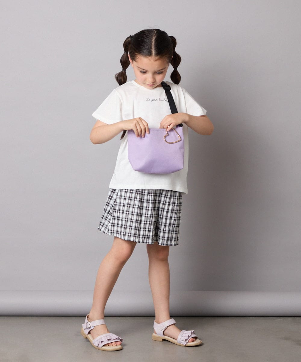 KJKGA20009 a.v.v KIDS(アー・ヴェ・ヴェ) [100-160]【WEB限定/接触冷感】フレアスリーブプチロゴTシャツ ホワイト