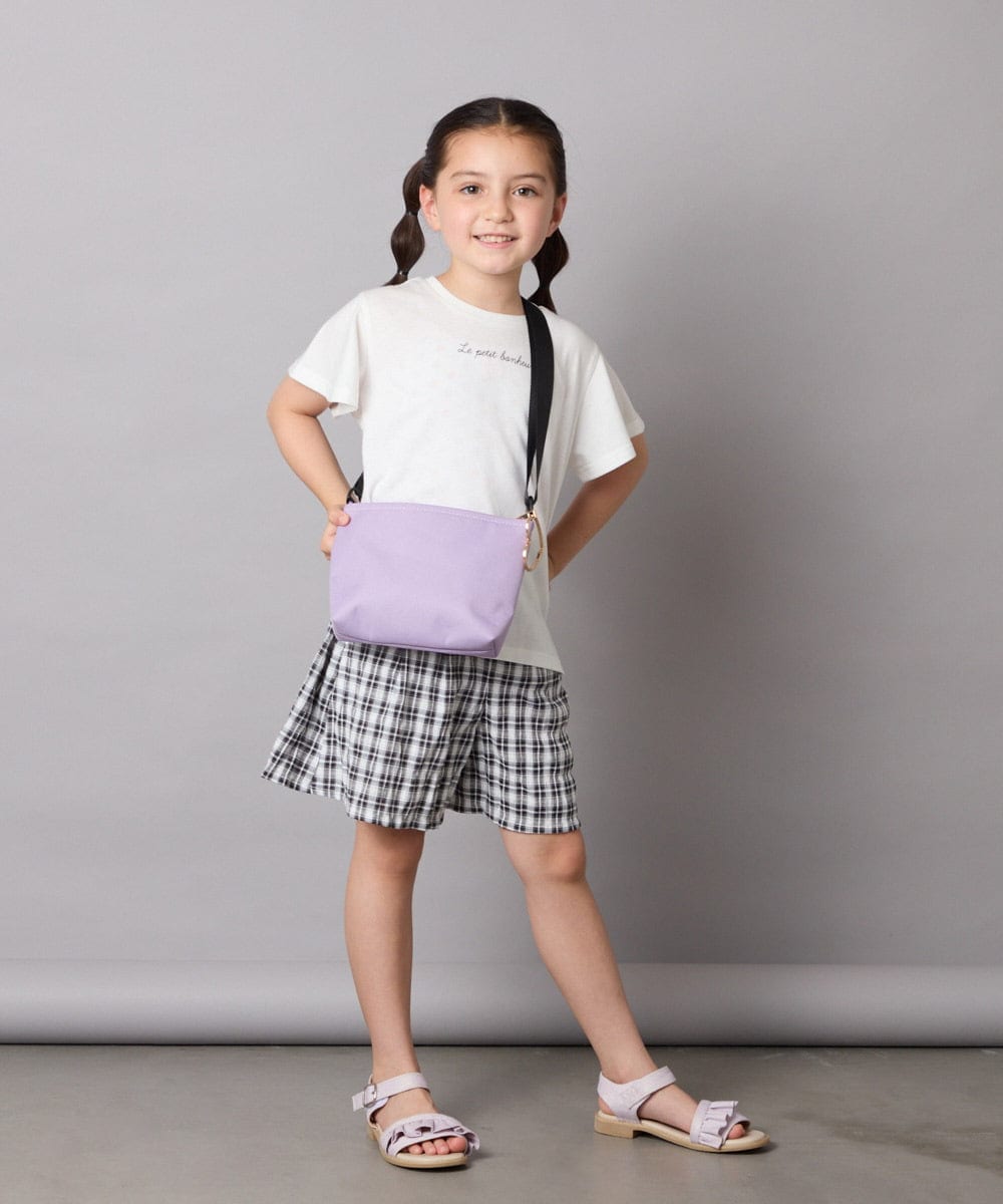 KJKGA20009 a.v.v KIDS(アー・ヴェ・ヴェ) [100-160]【WEB限定/接触冷感】フレアスリーブプチロゴTシャツ ホワイト