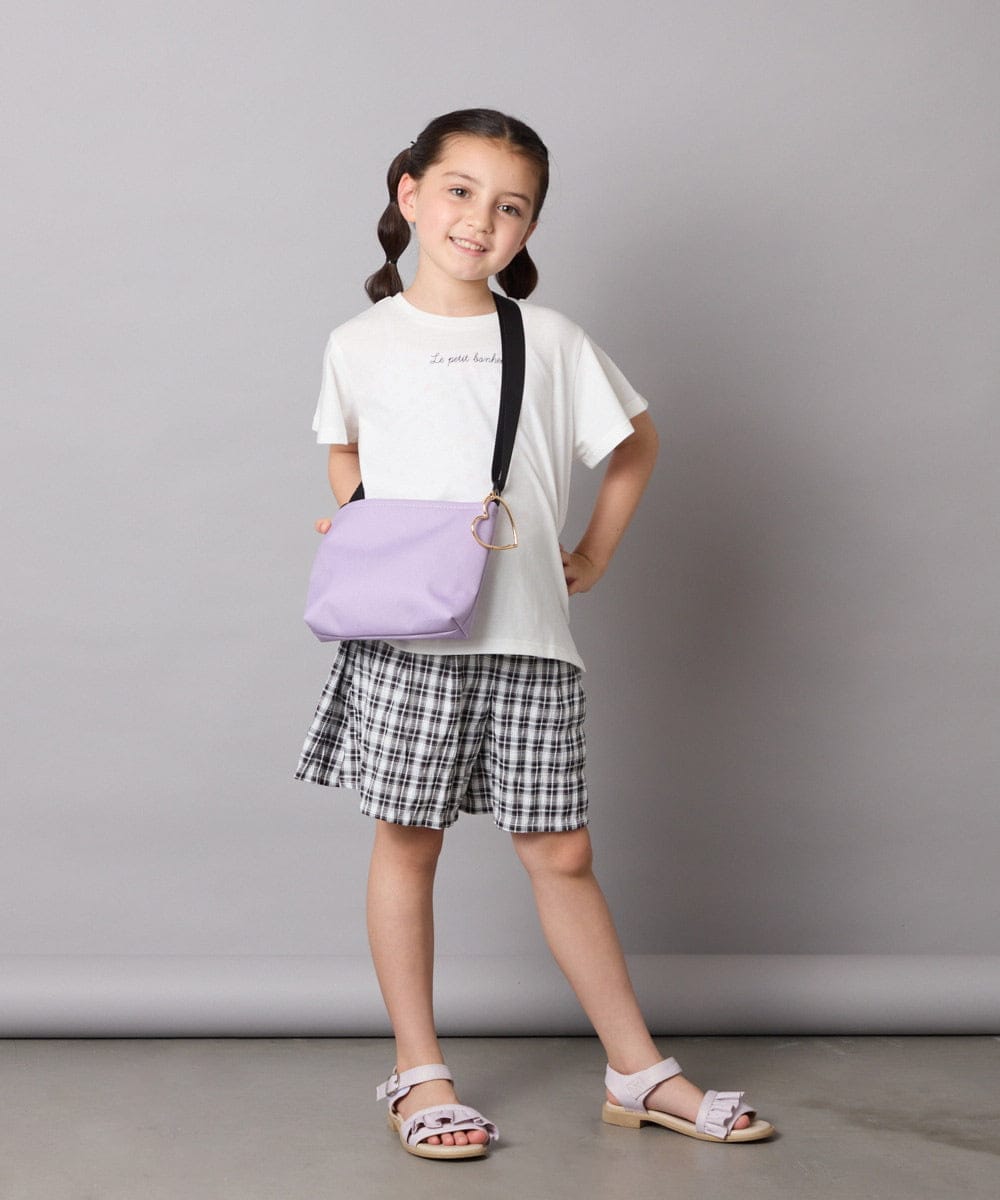 KJKGA20009 a.v.v KIDS(アー・ヴェ・ヴェ) [100-160]【WEB限定/接触冷感】フレアスリーブプチロゴTシャツ ホワイト
