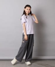 KJKGA20009 a.v.v KIDS(アー・ヴェ・ヴェ) [100-160]【WEB限定/接触冷感】フレアスリーブプチロゴTシャツ ホワイト