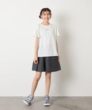 KJKGA20009 a.v.v KIDS(アー・ヴェ・ヴェ) [100-160]【WEB限定/接触冷感】フレアスリーブプチロゴTシャツ ホワイト