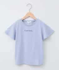 KJKGA20009 a.v.v KIDS(アー・ヴェ・ヴェ) [100-160]【WEB限定/接触冷感】フレアスリーブプチロゴTシャツ ライトブルー