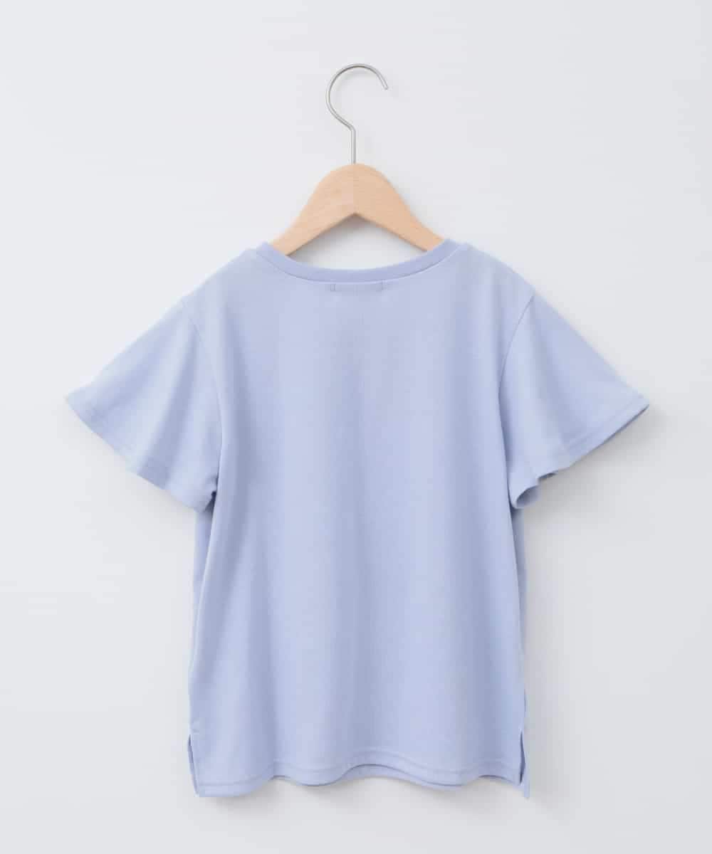 KJKGA20009 a.v.v KIDS(アー・ヴェ・ヴェ) [100-160]【WEB限定/接触冷感】フレアスリーブプチロゴTシャツ ライトブルー
