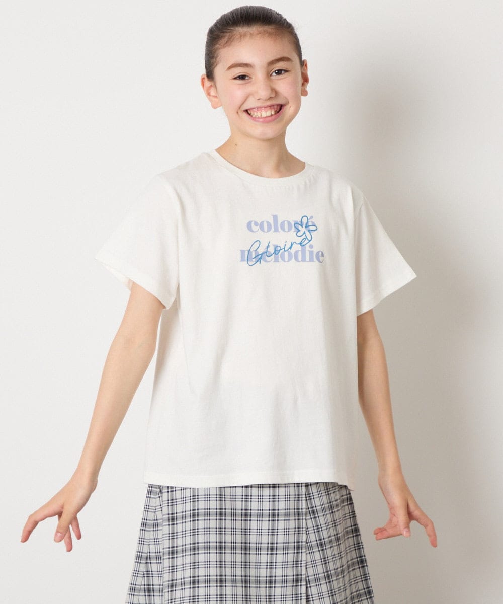 KJKGA22016 a.v.v KIDS(アー・ヴェ・ヴェ) [100-130]【接触冷感】アソートロゴTシャツ ホワイト