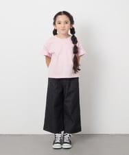 KJKGA23016 a.v.v KIDS(アー・ヴェ・ヴェ) [100-130]シアーギンガムキリカエスリーブＴシャツ ピンク