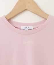 KJKGA23016 a.v.v KIDS(アー・ヴェ・ヴェ) [100-130]シアーギンガムキリカエスリーブＴシャツ ピンク