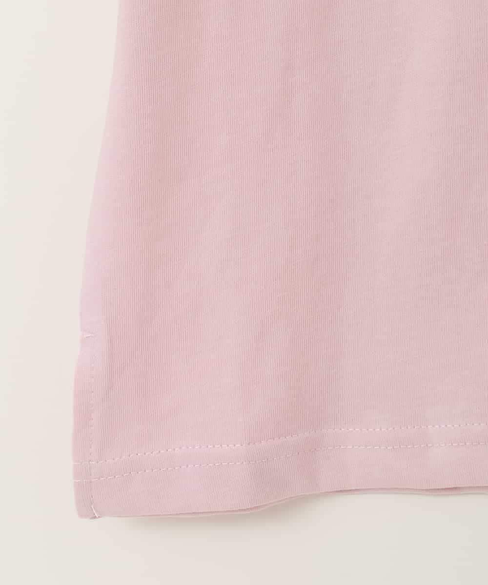 KJKGA23016 a.v.v KIDS(アー・ヴェ・ヴェ) [100-130]シアーギンガムキリカエスリーブＴシャツ ピンク