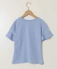 KJKGA23016 a.v.v KIDS(アー・ヴェ・ヴェ) [100-130]シアーギンガムキリカエスリーブＴシャツ ライトブルー