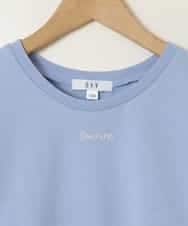 KJKGA23016 a.v.v KIDS(アー・ヴェ・ヴェ) [100-130]シアーギンガムキリカエスリーブＴシャツ ライトブルー