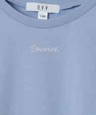 KJKGA23016 a.v.v KIDS(アー・ヴェ・ヴェ) [100-130]シアーギンガムキリカエスリーブＴシャツ ライトブルー
