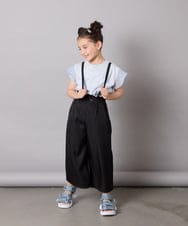 KJKGA24019 a.v.v KIDS(アー・ヴェ・ヴェ) [100-160]【接触冷感】シアーギンガムフレアスリーブＴシャツ ライトブルー