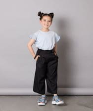 KJKGA24019 a.v.v KIDS(アー・ヴェ・ヴェ) [100-160]【接触冷感】シアーギンガムフレアスリーブＴシャツ ライトブルー