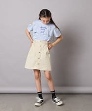 KJKGA51024 a.v.v KIDS(アー・ヴェ・ヴェ) [100-130]フリルオフショルTシャツ ラベンダー