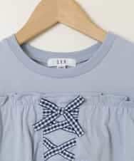 KJKGA51024 a.v.v KIDS(アー・ヴェ・ヴェ) [100-130]フリルオフショルTシャツ ライトブルー