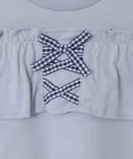 KJKGA51024 a.v.v KIDS(アー・ヴェ・ヴェ) [100-130]フリルオフショルTシャツ ライトブルー