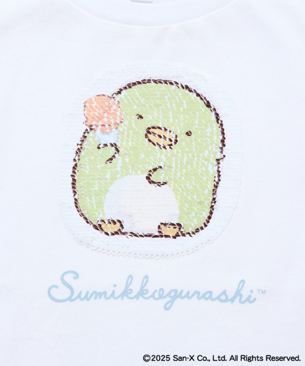 KJKGA80034 a.v.v KIDS(アー・ヴェ・ヴェ) [100-140]すみっコぐらしスパンコールTシャツ ピンク