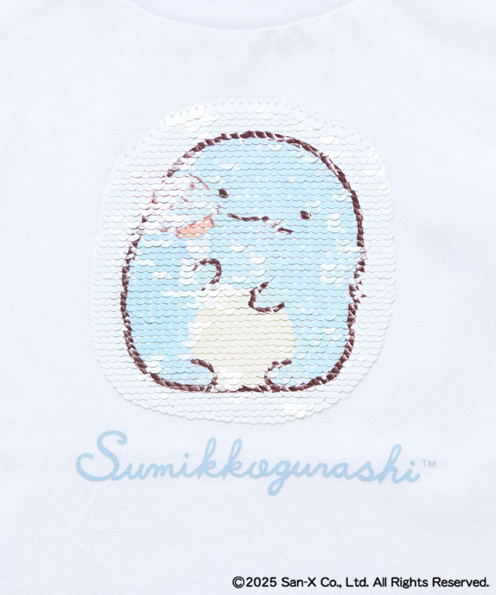 KJKGA80034 a.v.v KIDS(アー・ヴェ・ヴェ) [100-140]すみっコぐらしスパンコールTシャツ ピンク