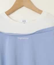 KJKGB03029 a.v.v KIDS(アー・ヴェ・ヴェ) [140-150]オフショルレイヤードロゴTシャツ ライトブルー