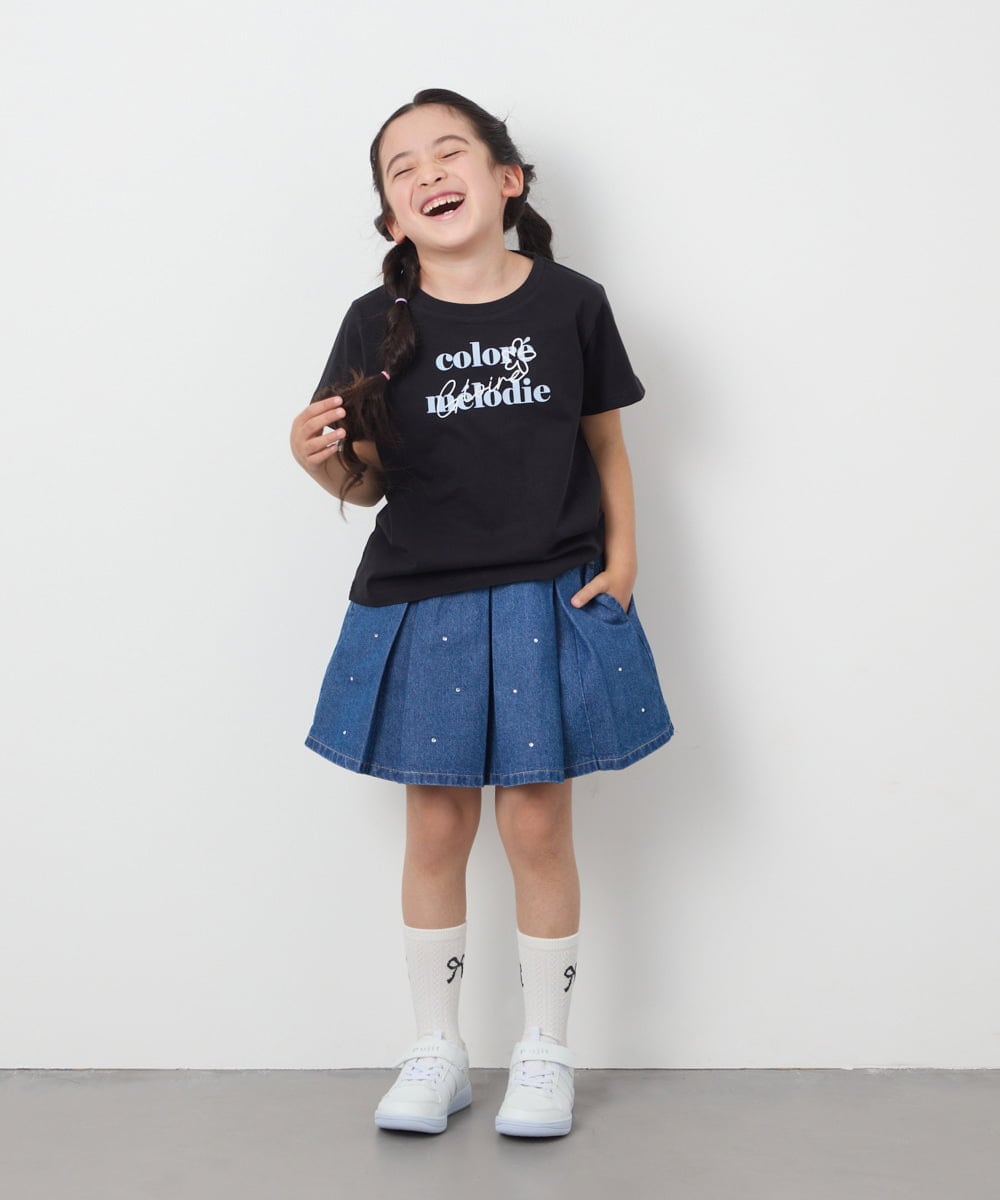 KJKGB22019 a.v.v KIDS(アー・ヴェ・ヴェ) [140-150]アソートロゴＴシャツ ブラック