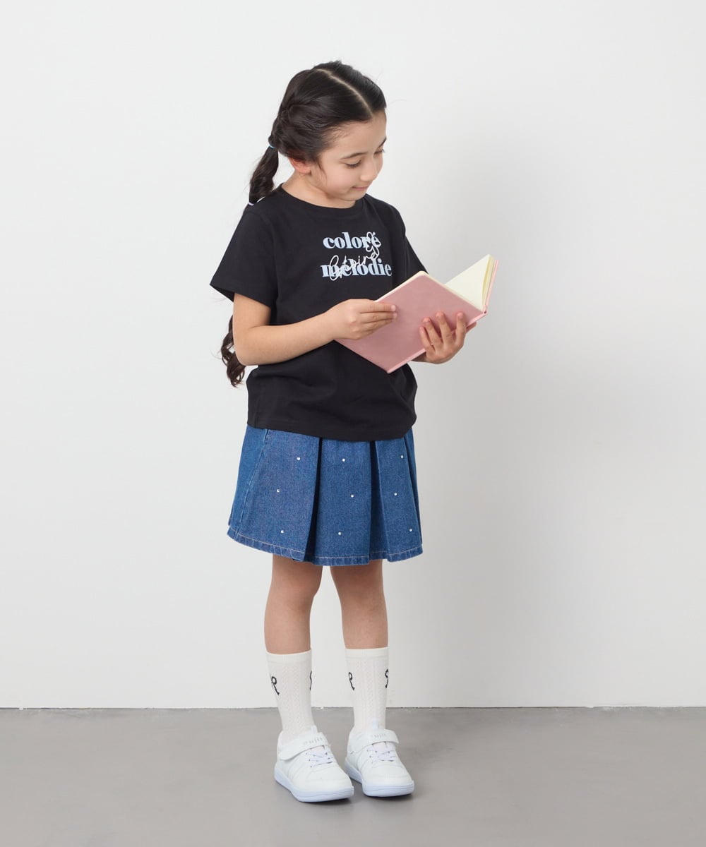 KJKGB22019 a.v.v KIDS(アー・ヴェ・ヴェ) [140-150]アソートロゴＴシャツ ブラック