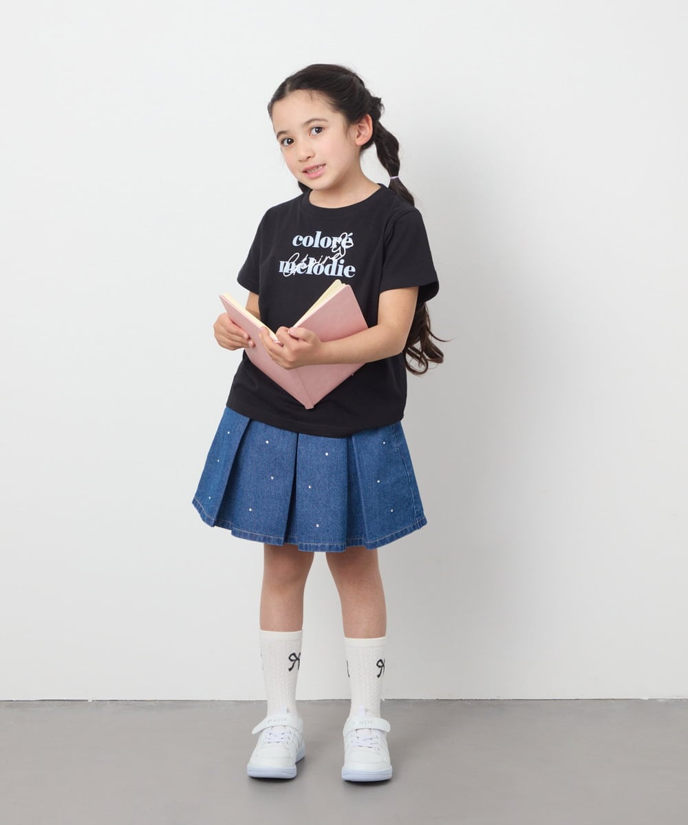 KJKGB22019 a.v.v KIDS(アー・ヴェ・ヴェ) [140-150]アソートロゴＴシャツ ブラック