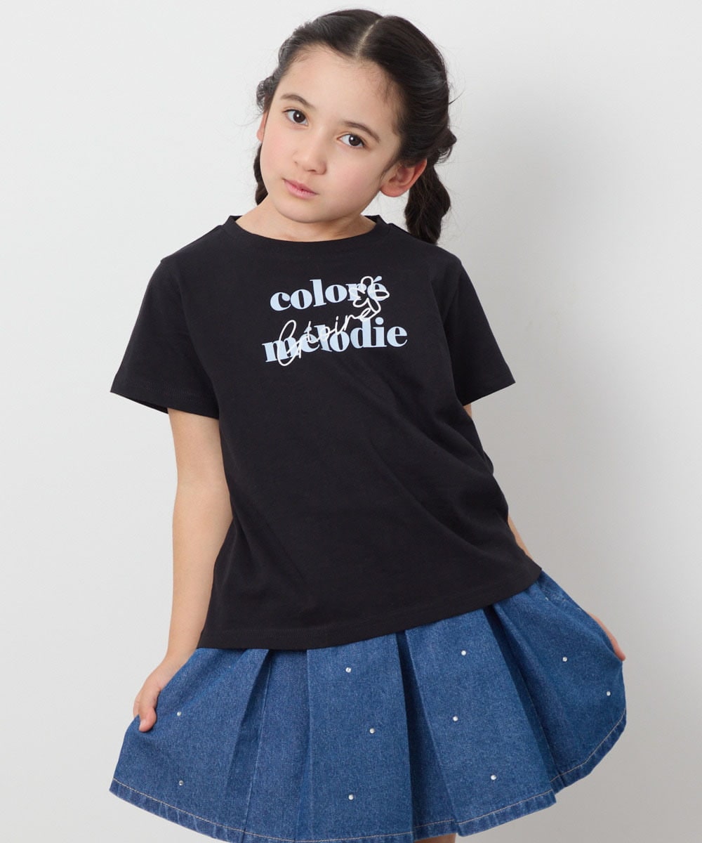 KJKGB22019 a.v.v KIDS(アー・ヴェ・ヴェ) [140-150]アソートロゴＴシャツ ブラック