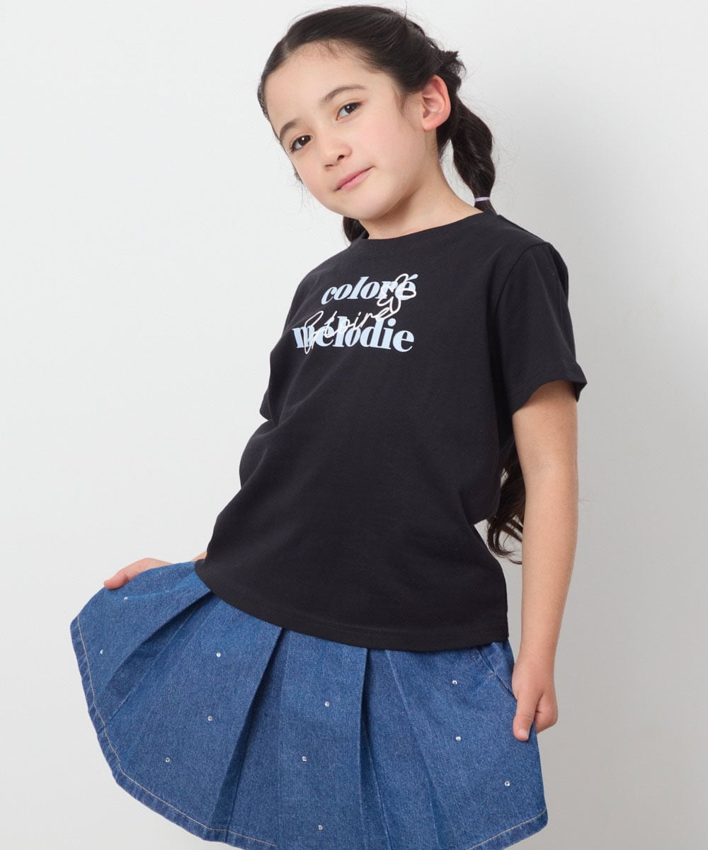 KJKGB22019 a.v.v KIDS(アー・ヴェ・ヴェ) [140-150]アソートロゴＴシャツ ブラック
