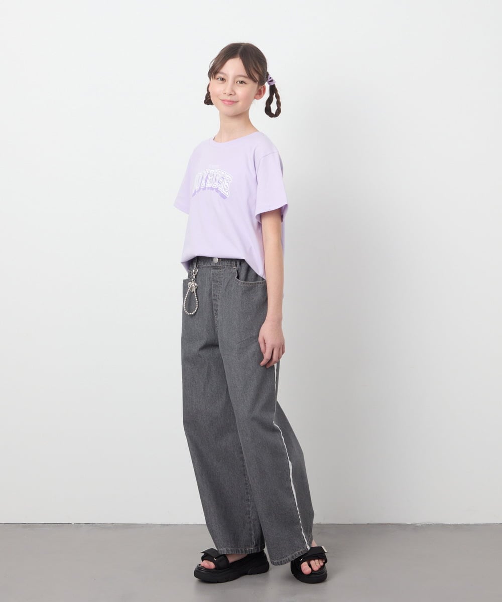 KJKGB22019 a.v.v KIDS(アー・ヴェ・ヴェ) [140-150]アソートロゴＴシャツ ブラック