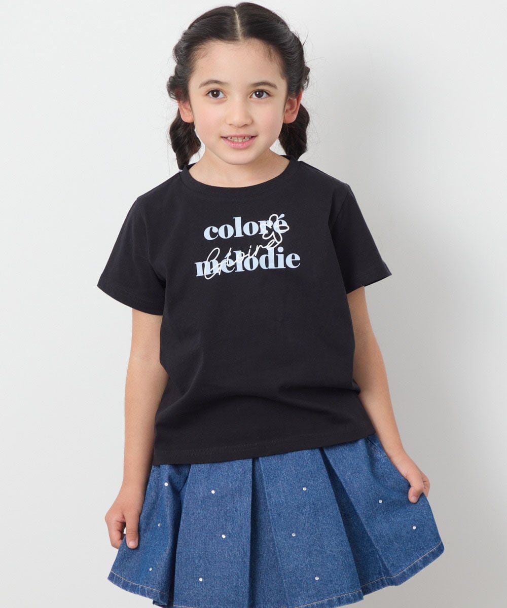 KJKGB22019 a.v.v KIDS(アー・ヴェ・ヴェ) [140-150]アソートロゴＴシャツ ブラック