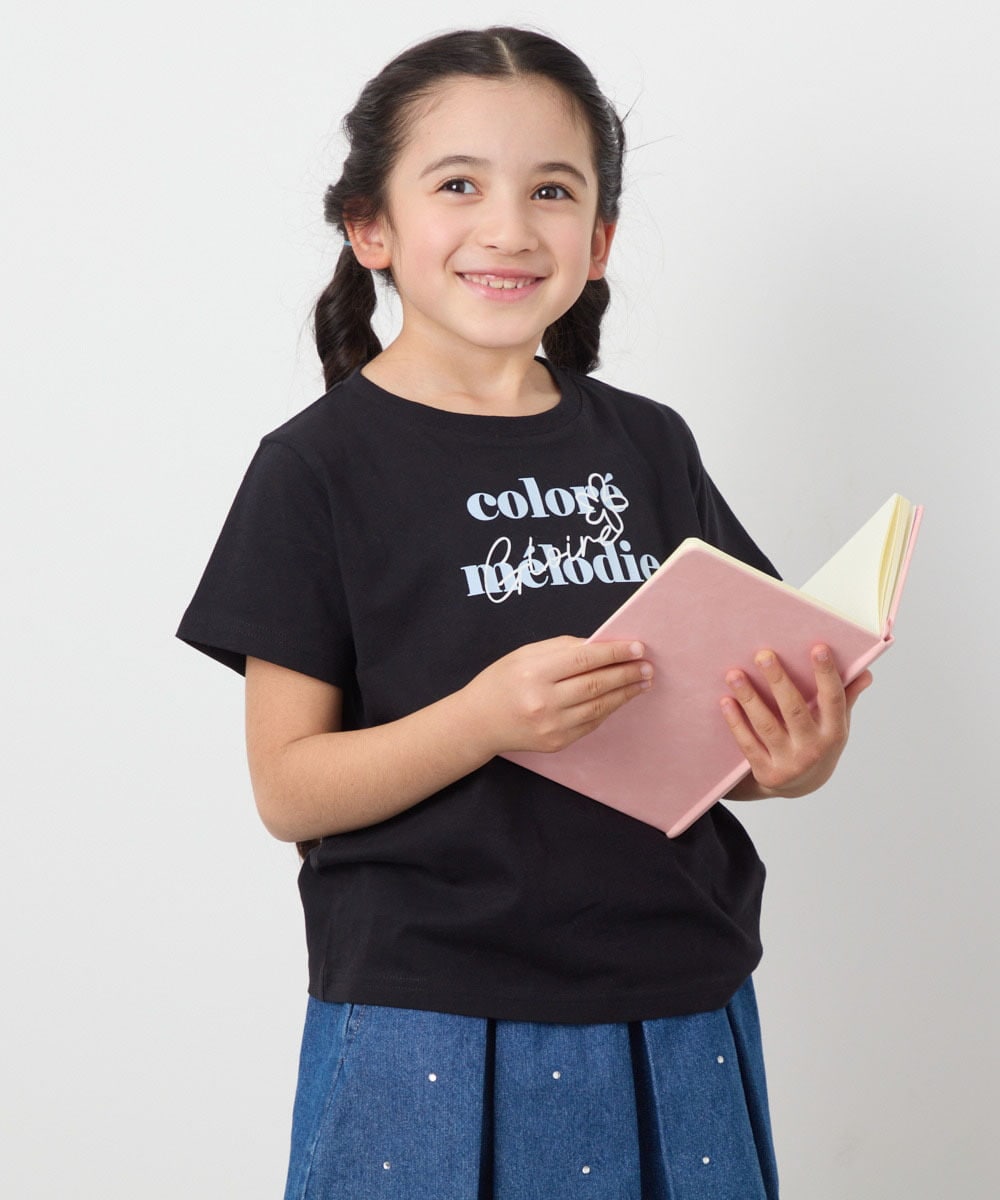 KJKGB22019 a.v.v KIDS(アー・ヴェ・ヴェ) [140-150]アソートロゴＴシャツ ブラック