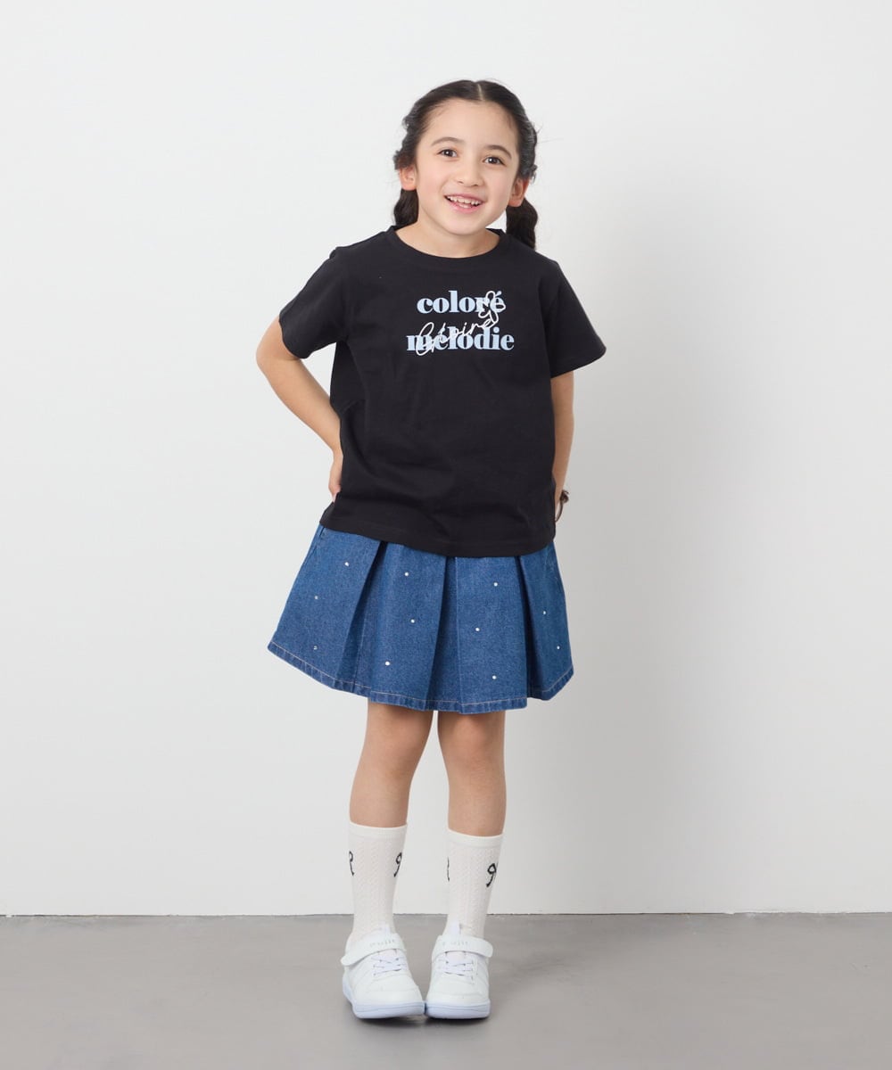 KJKGB22019 a.v.v KIDS(アー・ヴェ・ヴェ) [140-150]アソートロゴＴシャツ ブラック