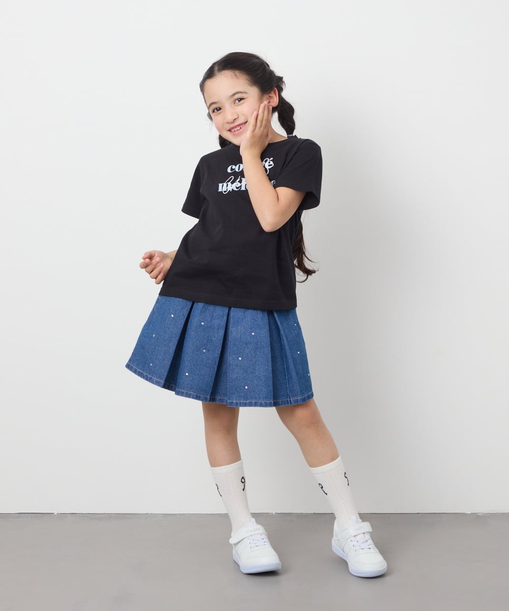 KJKGB22019 a.v.v KIDS(アー・ヴェ・ヴェ) [140-150]アソートロゴＴシャツ ブラック