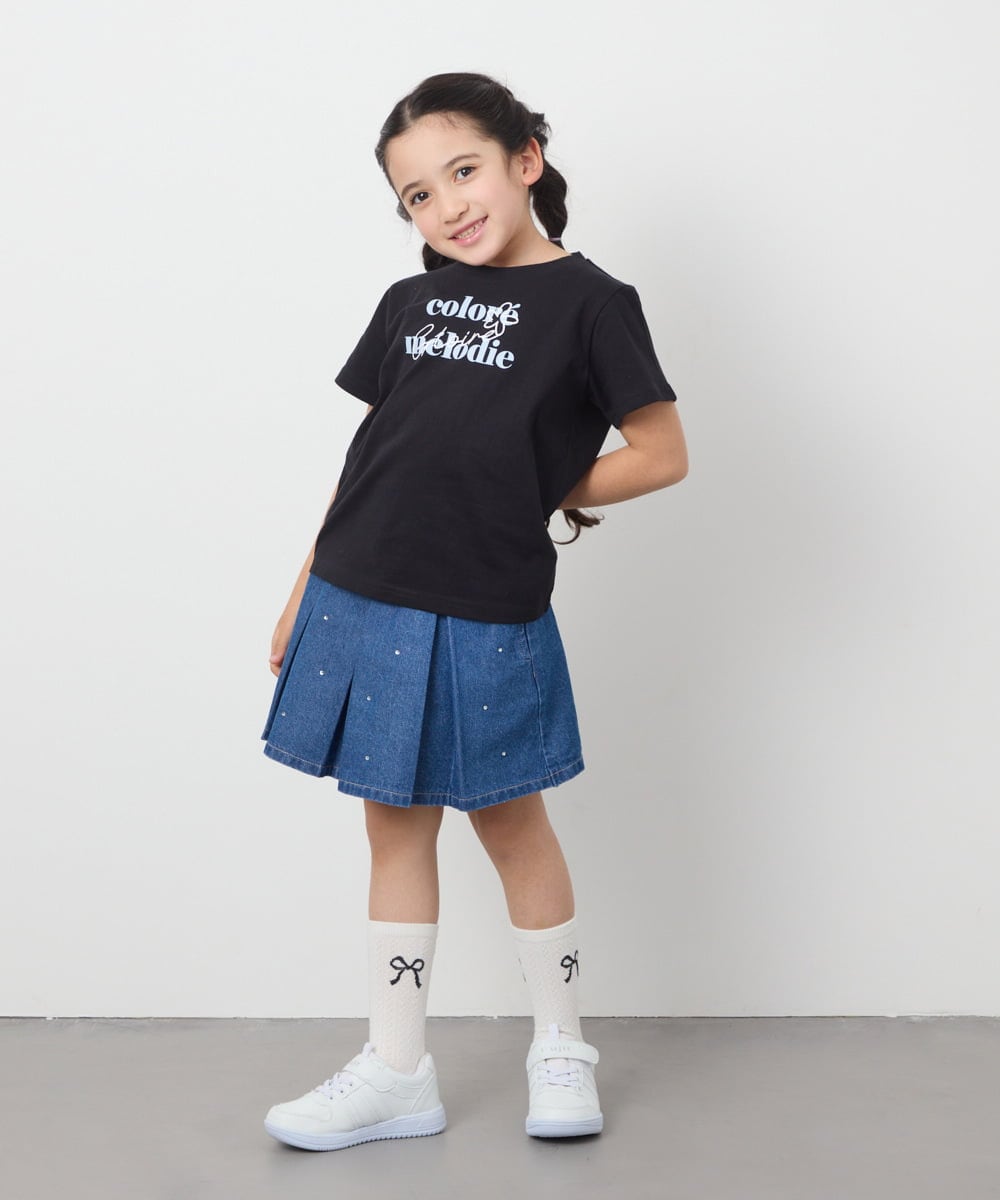 KJKGB22019 a.v.v KIDS(アー・ヴェ・ヴェ) [140-150]アソートロゴＴシャツ ブラック