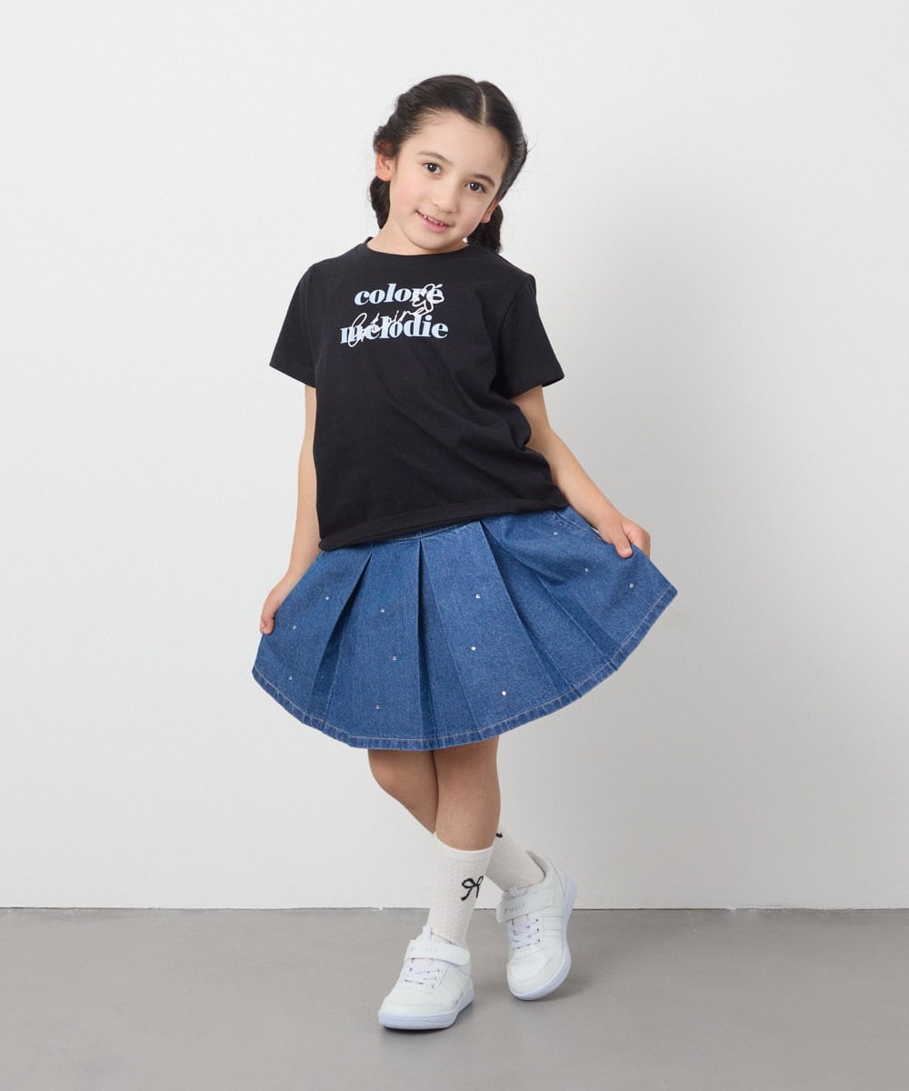 KJKGB22019 a.v.v KIDS(アー・ヴェ・ヴェ) [140-150]アソートロゴＴシャツ ブラック