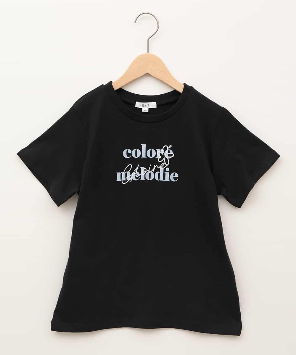 KJKGB22019 a.v.v KIDS(アー・ヴェ・ヴェ) [140-150]アソートロゴＴシャツ ブラック