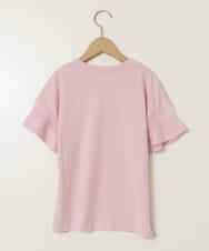 KJKGB23019 a.v.v KIDS(アー・ヴェ・ヴェ) [140-150]シアーギンガムキリカエスリーブＴシャツ ピンク