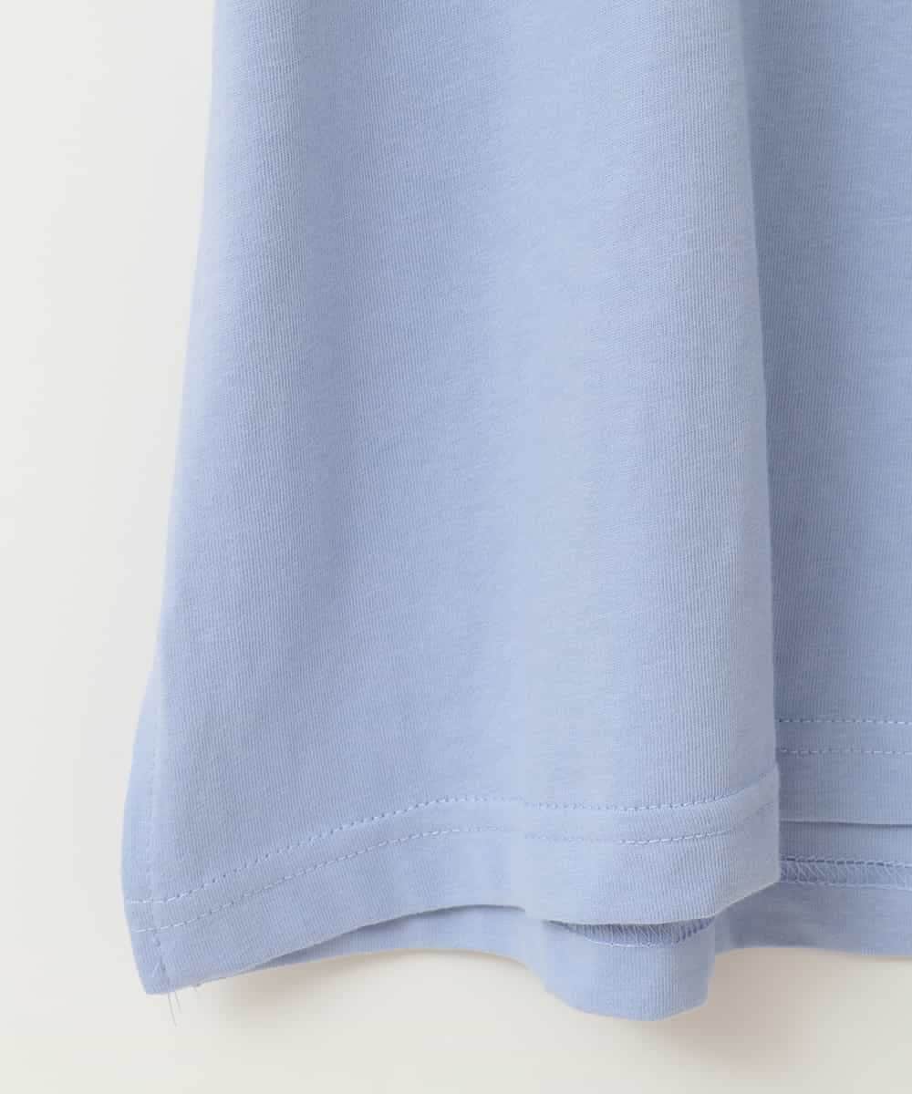 KJKGB23019 a.v.v KIDS(アー・ヴェ・ヴェ) [140-150]シアーギンガムキリカエスリーブＴシャツ ライトブルー