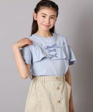 KJKGB51029 a.v.v KIDS(アー・ヴェ・ヴェ) [140-150]フリルオフショルTシャツ ラベンダー