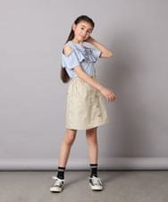 KJKGB51029 a.v.v KIDS(アー・ヴェ・ヴェ) [140-150]フリルオフショルTシャツ ラベンダー