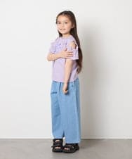 KJKGB51029 a.v.v KIDS(アー・ヴェ・ヴェ) [140-150]フリルオフショルTシャツ ラベンダー