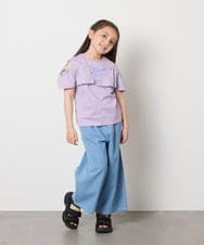 KJKGB51029 a.v.v KIDS(アー・ヴェ・ヴェ) [140-150]フリルオフショルTシャツ ラベンダー