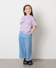 KJKGB51029 a.v.v KIDS(アー・ヴェ・ヴェ) [140-150]フリルオフショルTシャツ ラベンダー