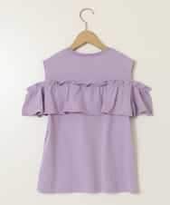 KJKGB51029 a.v.v KIDS(アー・ヴェ・ヴェ) [140-150]フリルオフショルTシャツ ラベンダー